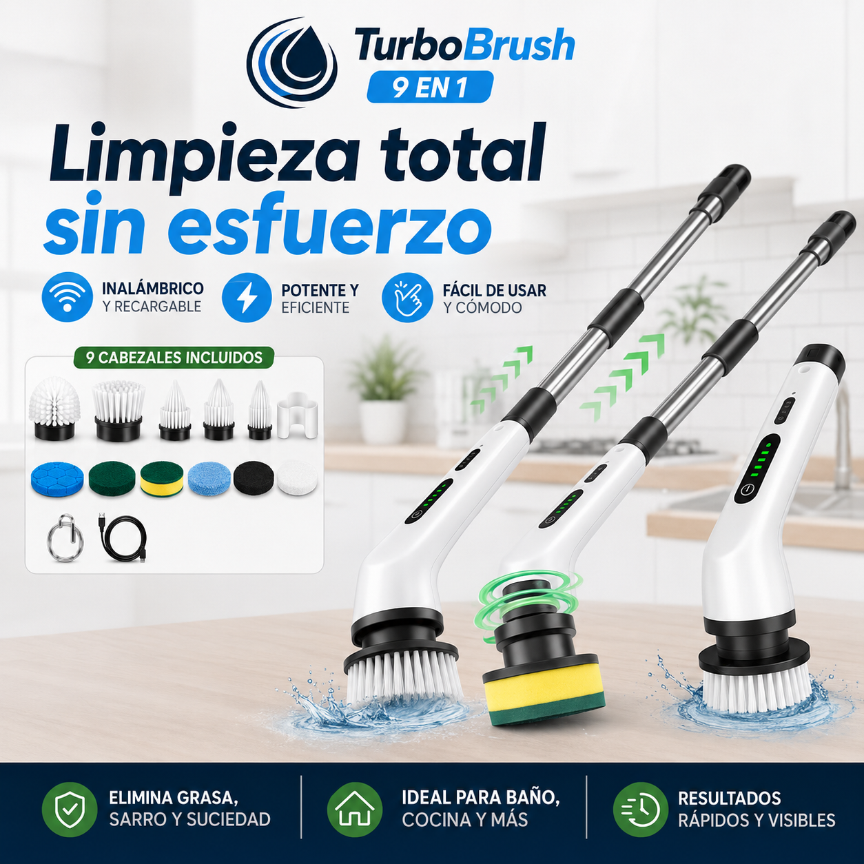 TurboBrush™ 9 en 1 | Limpia tu hogar sin agacharte